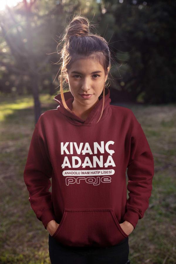 Kıvanç Adana Anadolu İmam Hatip Lisesi Bordo Kapüşonlu Sweatshirt – Proje Okul Tasarımı