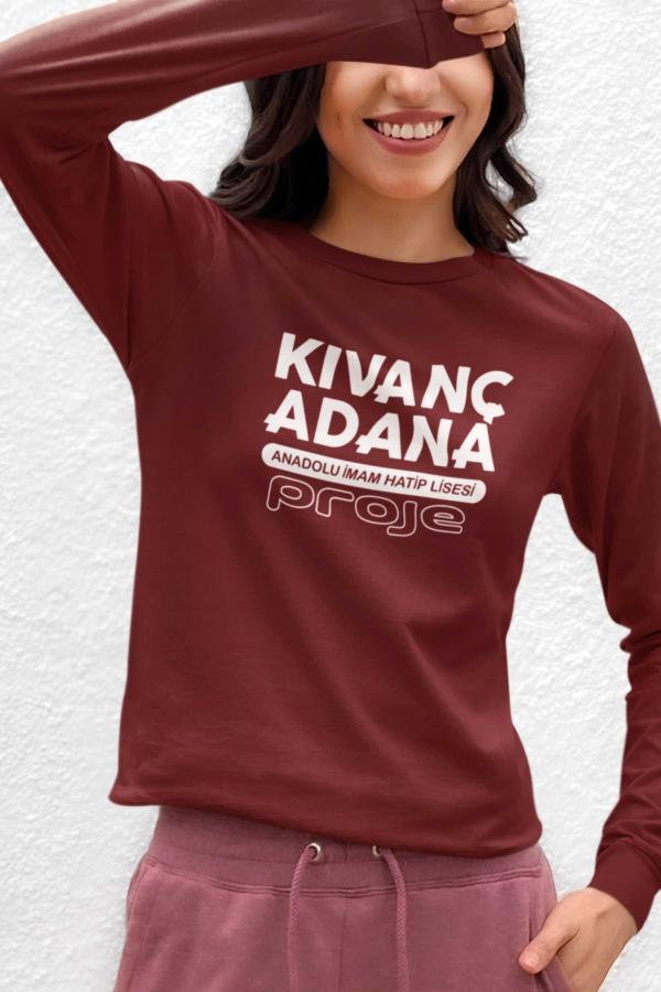 Kıvanç Adana Anadolu İmam Hatip Lisesi Bordo Uzun Kollu Tişört – Proje Okul Tasarımı