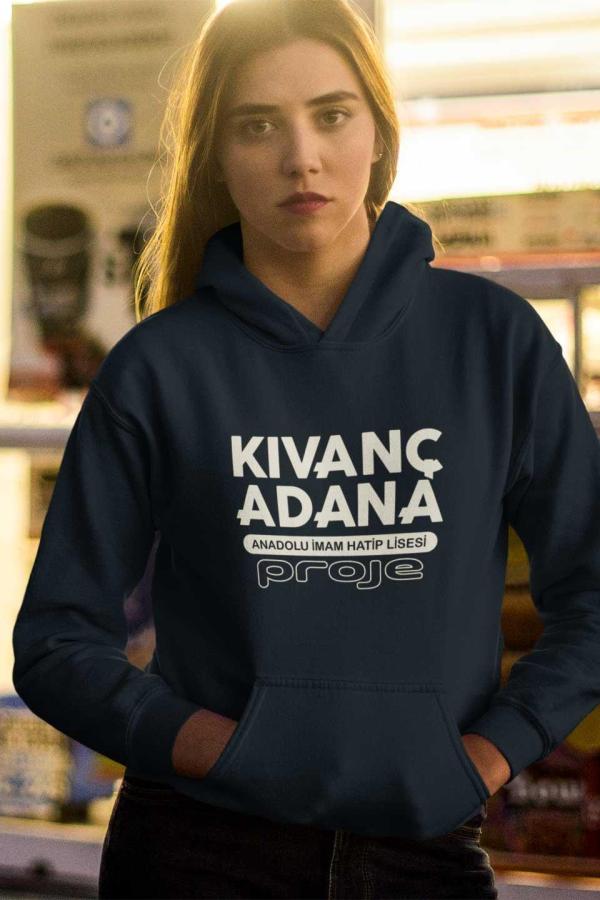 Kıvanç Adana Anadolu İmam Hatip Lisesi Lacivert Kapüşonlu Sweatshirt – Proje Okul Tasarımı