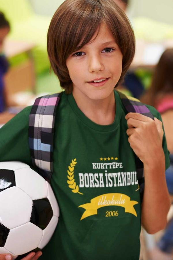 Kurttepe Borsa İstanbul İlkokulu Nefti Yeşili Tişört– 2006