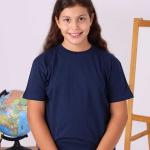 Lacivert Sıfır Yaka Baskısız Çocuk Tişört – Yönetmeliğe Uygun