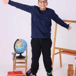 Lacivert Baskısız Sıfır Yaka Uzun Kollu Çocuk Tişört