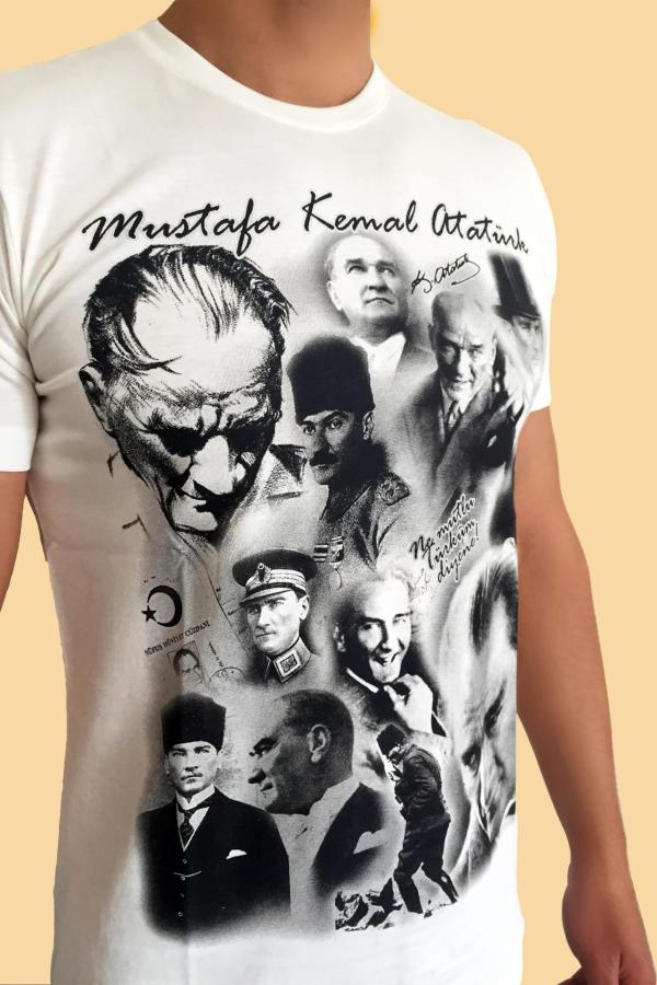 Mustafa Kemal Atatürk Baskılı Ekru Tişört