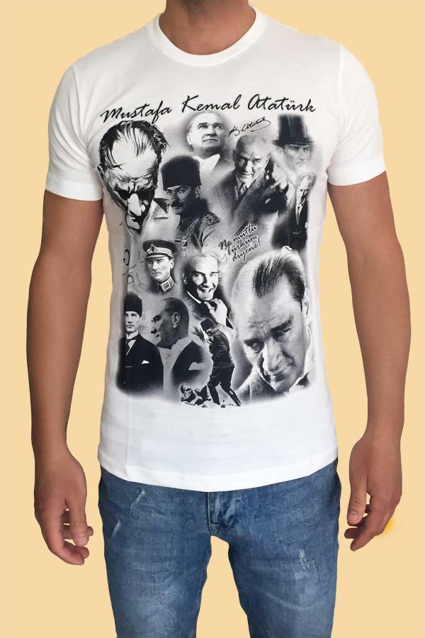 Mustafa Kemal Atatürk Baskılı Ekru Tişört