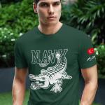 Navy Timsah Denizci Yeşil Tişört