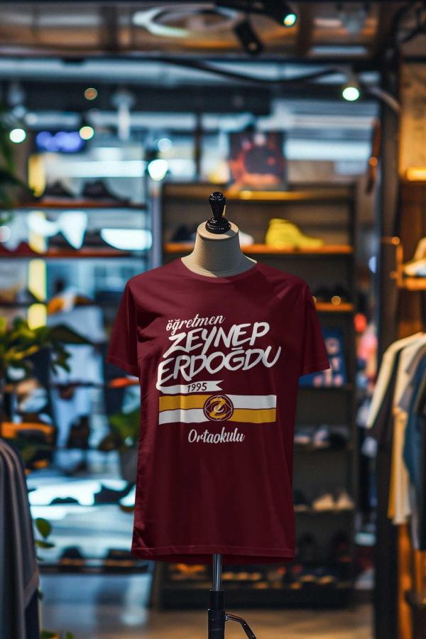 Öğretmen Zeynep Erdoğdu Ortaokulu Bordo Tişört