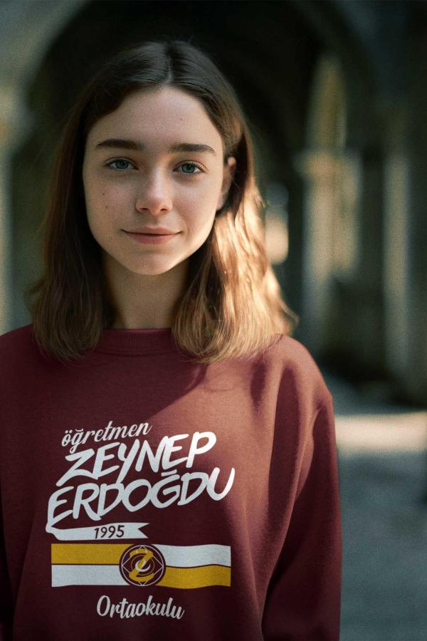 Öğretmen Zeynep Erdoğdu Ortaokulu Bordo Sweatshirt