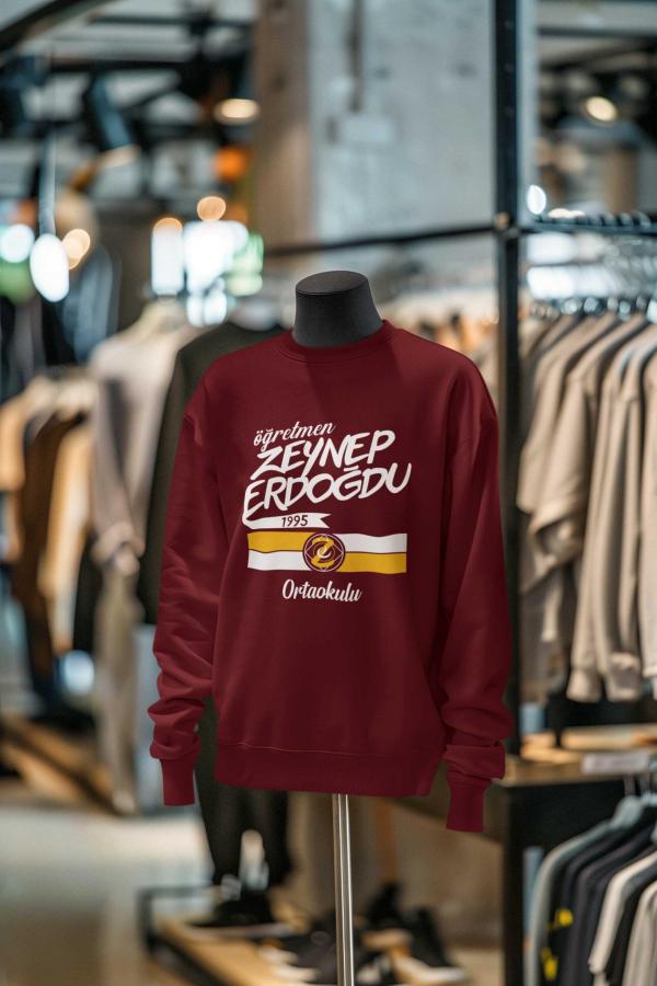 Öğretmen Zeynep Erdoğdu Ortaokulu Bordo Sweatshirt