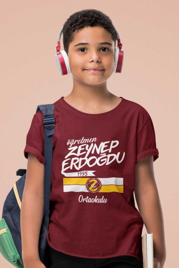 Öğretmen Zeynep Erdoğdu Ortaokulu Bordo Tişört