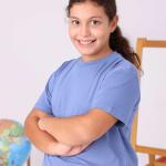 Pastel Mavi Çocuk Sıfır Yaka Baskısız Tişört – Yönetmeliğe Uygun