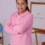 Pembe Çocuk Polo Yaka Uzun Kollu Tişört – Okul Kıyafetleri