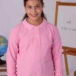 Pembe Çocuk Polo Yaka Uzun Kollu Tişört – Okul Kıyafetleri