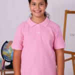 Pembe Çocuk Polo Yaka Kısa Kollu Tişört – Okul Forması