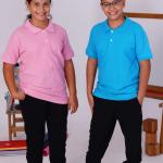 Pembe Çocuk Polo Yaka Kısa Kollu Tişört – Okul Forması