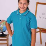 Okul Yönetmeliğine Uygun Çizgili Yaka Kısa Kollu Petrol Mavisi Polo Tişört