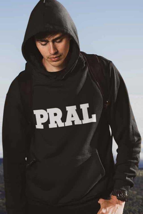 PRAL Siyah Kapüşonlu Sweatshirt