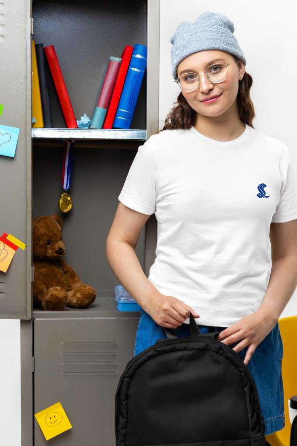 Sakıp Sabancı Anadolu Lisesi Beyaz Sıfır Yaka Tişört