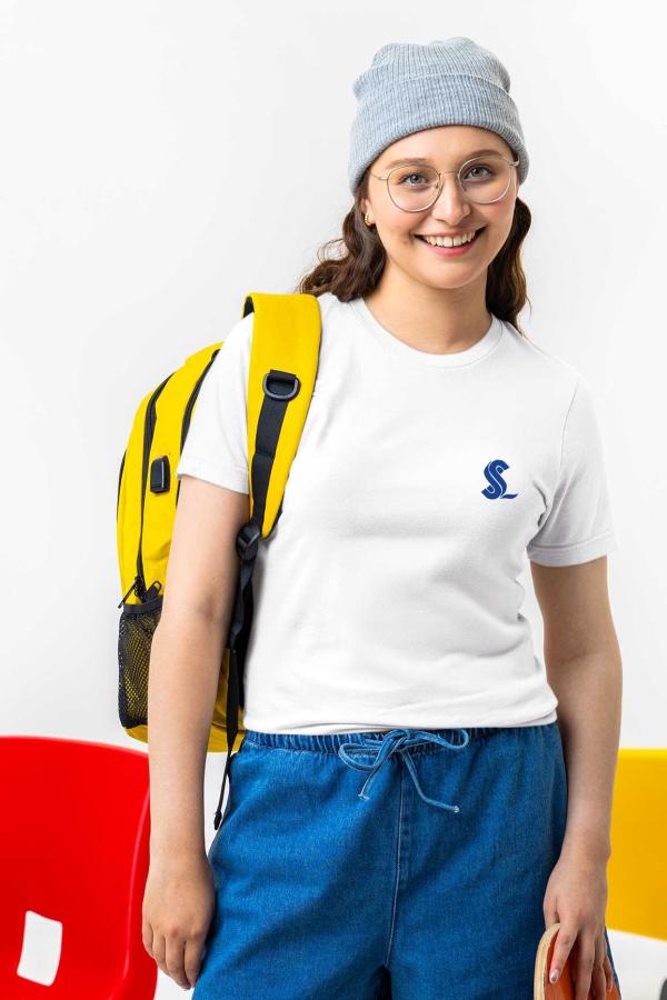 Sakıp Sabancı Anadolu Lisesi Beyaz Sıfır Yaka Tişört