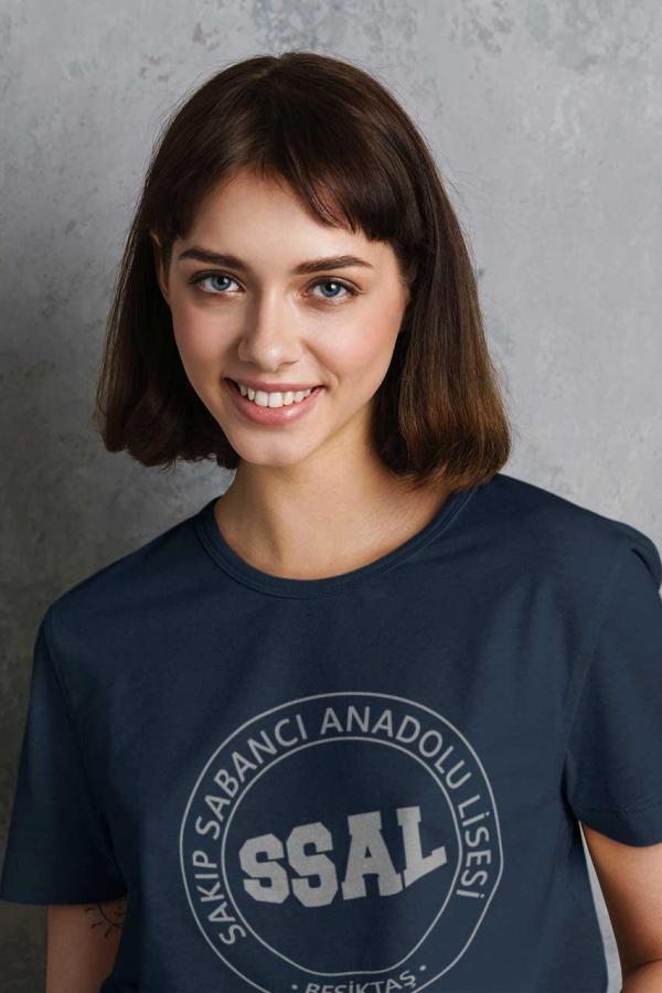 Sakıp Sabancı Anadolu Lisesi Lacivert Sıfır Yaka Tişört