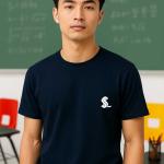 Sakıp Sabancı Anadolu Lisesi Minimalist Logolu Lacivert Sıfır Yaka Tişört