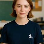 Sakıp Sabancı Anadolu Lisesi Minimalist Logolu Lacivert Sıfır Yaka Tişört