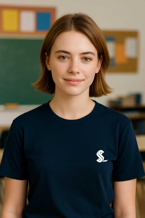 Sakıp Sabancı Anadolu Lisesi Minimalist Logolu Lacivert Sıfır Yaka Tişört