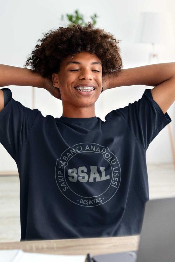 Sakıp Sabancı Anadolu Lisesi Lacivert Sıfır Yaka Tişört