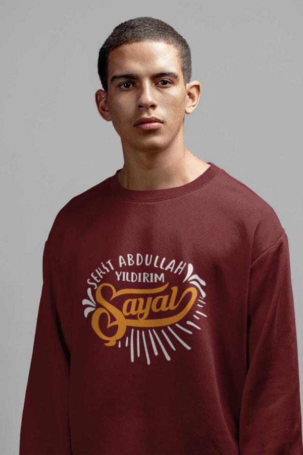 Şehit Abdullah Yıldırım Anadolu Lisesi Bordo Sıfır Yaka Sweatshirt