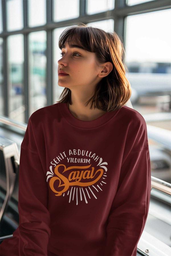 Şehit Abdullah Yıldırım Anadolu Lisesi Bordo Sıfır Yaka Sweatshirt