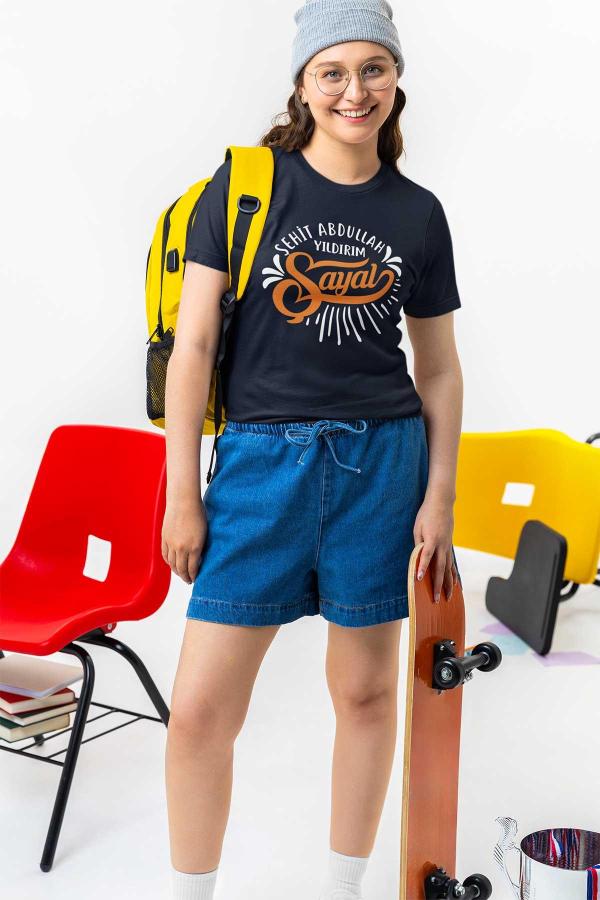 Şehit Abdullah Yıldırım Anadolu Lisesi Lacivert Sıfır Yaka Tişört
