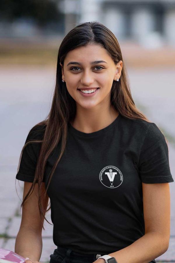 Şehit İlhan Varank Fen Lisesi Logo Baskılı Siyah Tişört