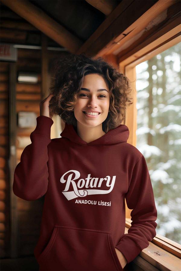 Seyhan Rotary Anadolu Lisesi Bordo Hoodie