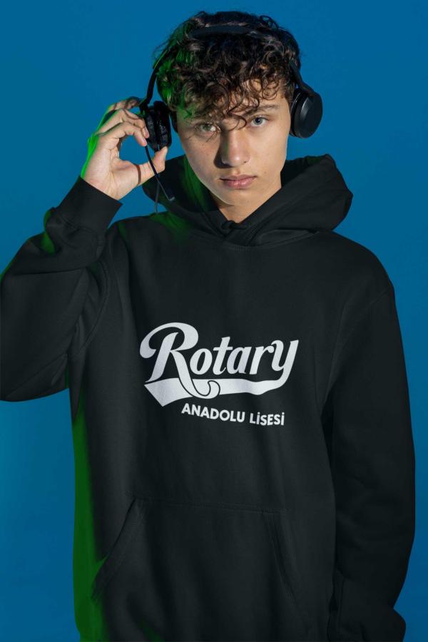 Seyhan Rotary Anadolu Lisesi Siyah Kapüşonlu Sweatshirt