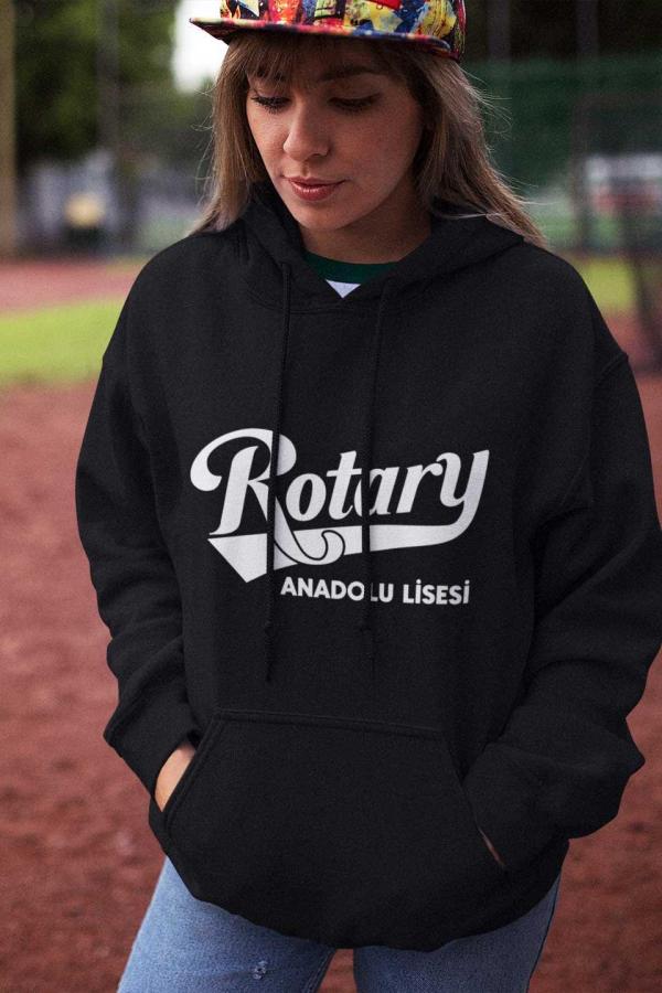 Seyhan Rotary Anadolu Lisesi Siyah Kapüşonlu Sweatshirt