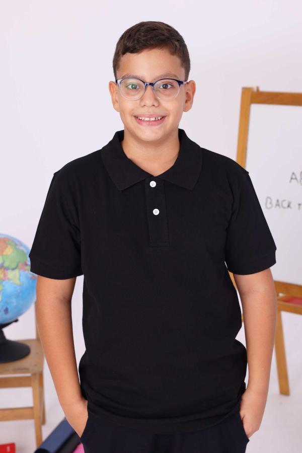 Siyah Çocuk Polo Yaka Kısa Kollu Tişört – Okul Forması