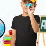 Siyah Sıfır Yaka Baskısız Çocuk Tişört – Okul Yönetmeliğine Uygun %100 Pamuk