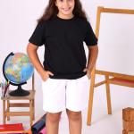 Siyah Sıfır Yaka Baskısız Çocuk Tişört – Okul Yönetmeliğine Uygun %100 Pamuk