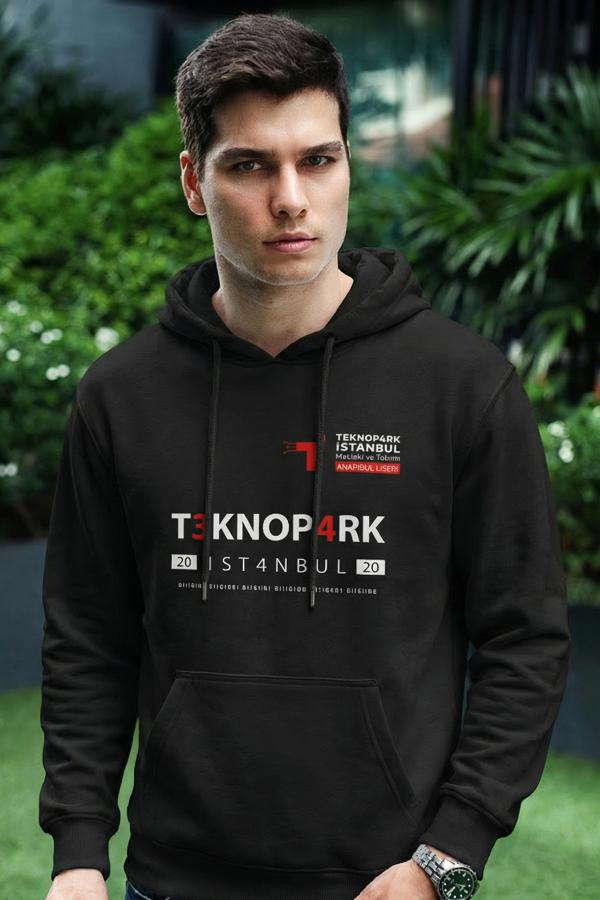 Teknopark İstanbul Mesleki ve Teknik Anadolu Lisesi Siyah Kapüşonlu Sweatshirt