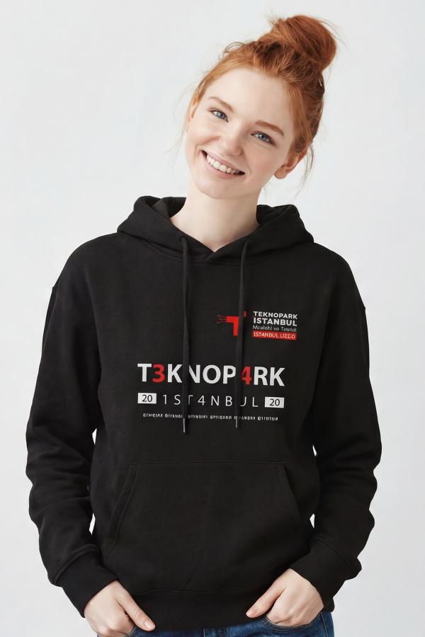 Teknopark İstanbul Mesleki ve Teknik Anadolu Lisesi Siyah Kapüşonlu Sweatshirt