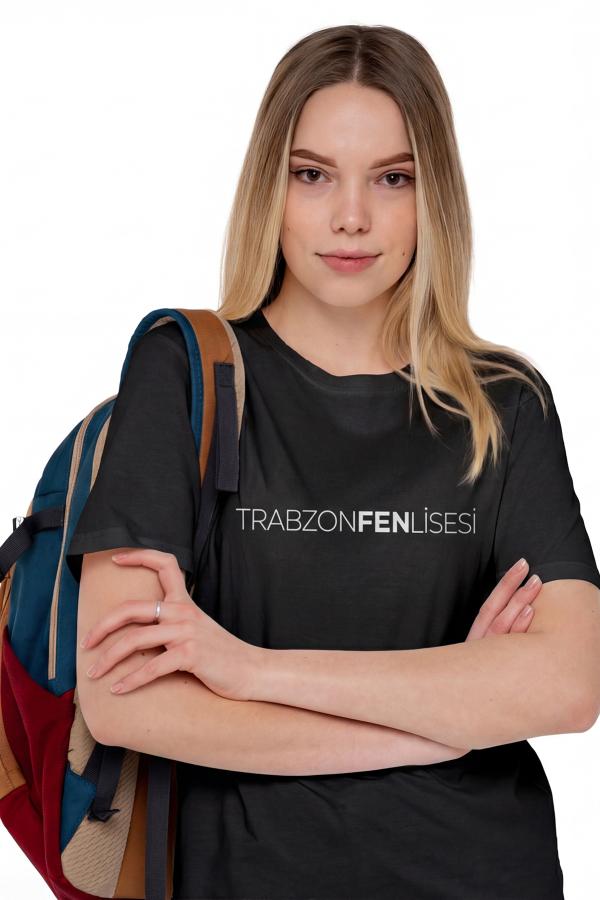Trabzon Fen Lisesi Siyah Sıfır Yaka Tişört