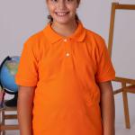 Turuncu Çocuk Unisex Polo Yaka Kısa Kollu Tişört – %100 Pamuk Okul Kıyafeti