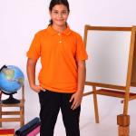 Turuncu Çocuk Unisex Polo Yaka Kısa Kollu Tişört – %100 Pamuk Okul Kıyafeti