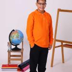 Turuncu Çocuk Unisex Polo Yaka Uzun Kollu Tişört – %100 Pamuk Okul Kıyafeti