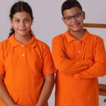 Turuncu Çocuk Unisex Polo Yaka Uzun Kollu Tişört – %100 Pamuk Okul Kıyafeti