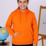 Turuncu Unisex Kapüşonlu Sweatshirt – Okul Yönetmeliğine Uygun Şık ve Rahat Seçim