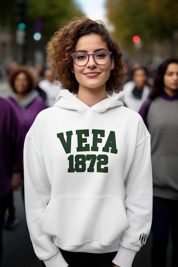 Vefa Lisesi Beyaz Kapüşonlu Sweatshirt