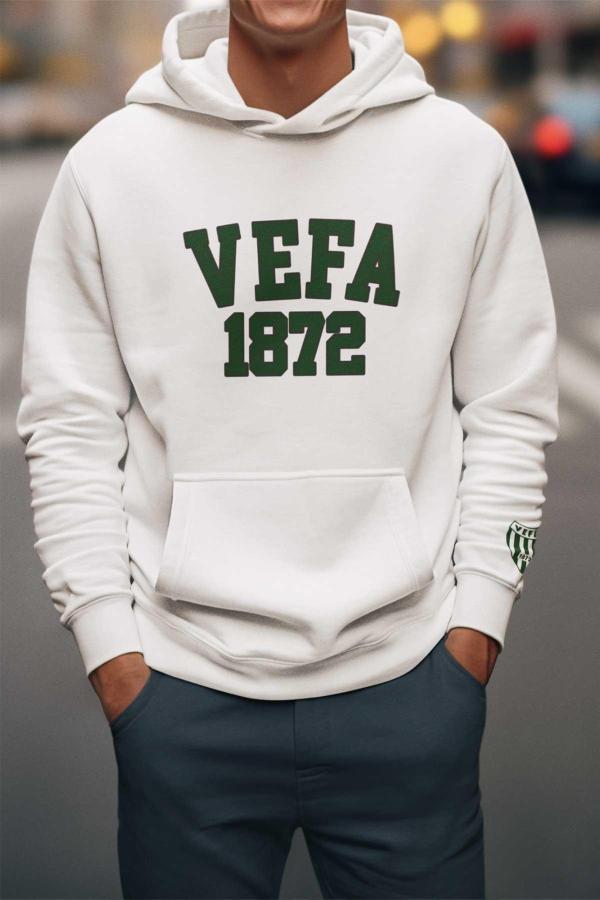 Vefa Lisesi Beyaz Kapüşonlu Sweatshirt