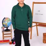 Yeşil Çocuk Polo Yaka Uzun Kollu Tişört – Okul Forması