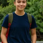 Lacivert Bisiklet Yaka Baskısız Tişört – Okul Yönetmeliğine Uygun