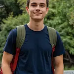 Lacivert Bisiklet Yaka Baskısız Tişört – Okul Yönetmeliğine Uygun